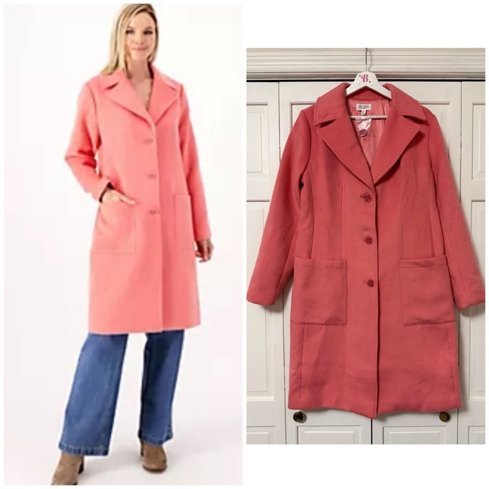 NWOT Candace Cameron Bure Regular Button Front Tailored Coat Long Blazer Jacket - Picture 1 of 10